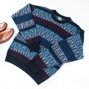 VTG Jantzen | Patterned Crewneck Grandpa Sweater L